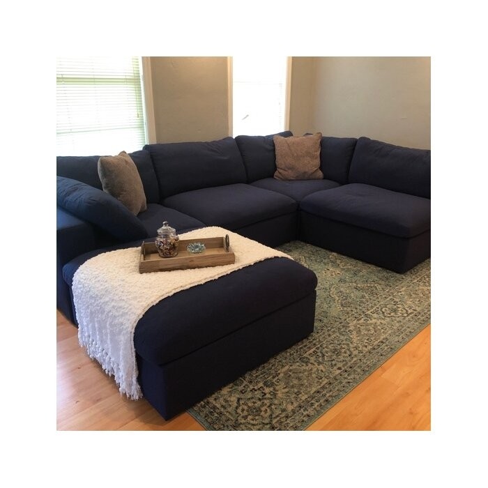 Amillya 119" Wide Reversible Modular Corner Sectional with Ottoman