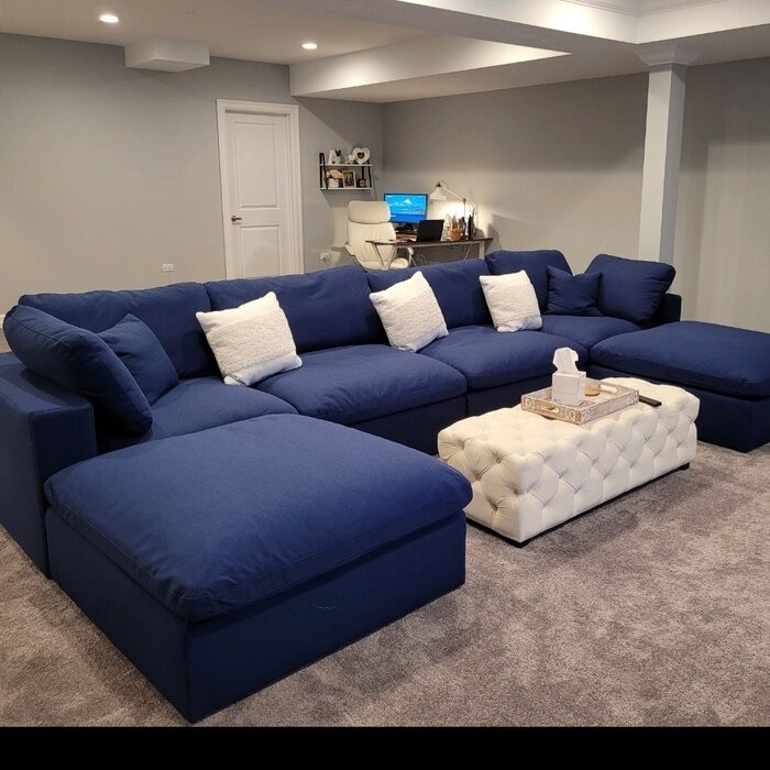 Amillya 119" Wide Reversible Modular Corner Sectional with Ottoman
