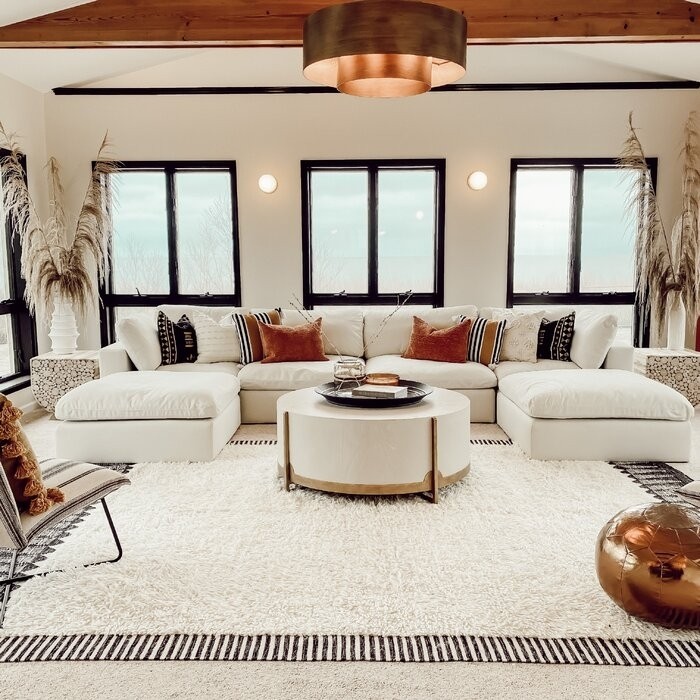 Amillya 119" Wide Reversible Modular Corner Sectional with Ottoman