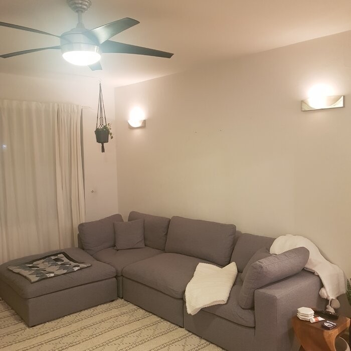 Amillya 119" Wide Reversible Modular Corner Sectional with Ottoman