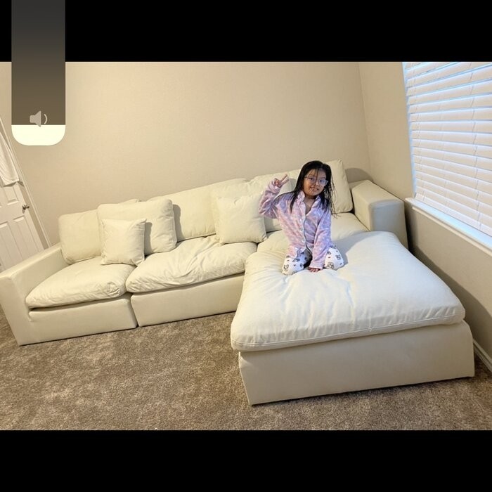 Amillya 119" Wide Reversible Modular Corner Sectional with Ottoman
