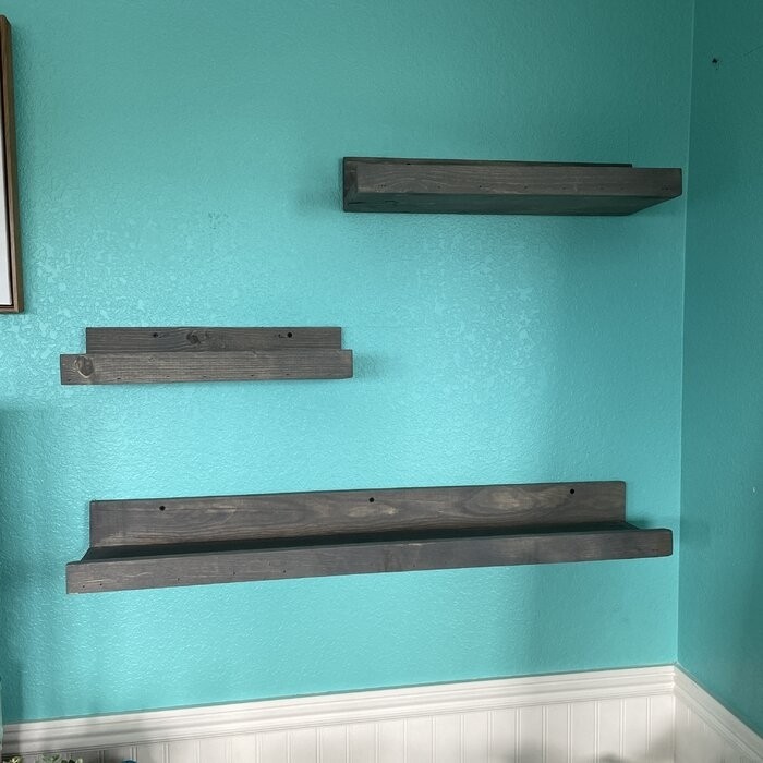 Anieya 3 Piece Solid Wood Floating Shelf