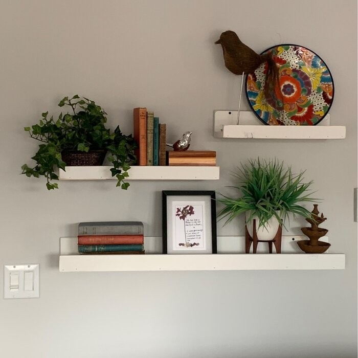 Anieya 3 Piece Solid Wood Floating Shelf