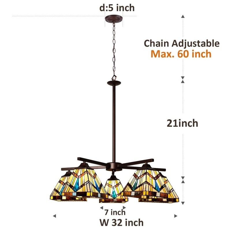 Antwoinette 5 - Light Shaded Square / Rectangle Pendant