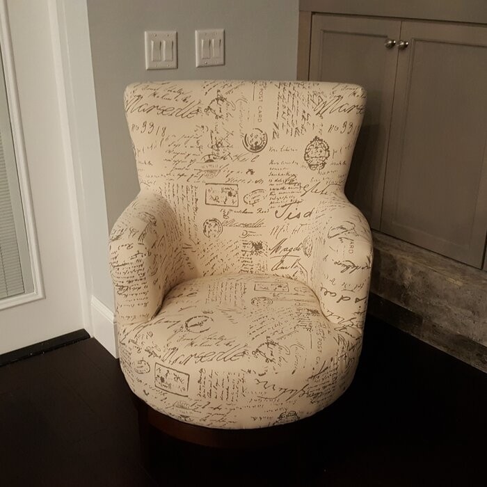 Apolinar 30'' Wide Linen Swivel Armchair