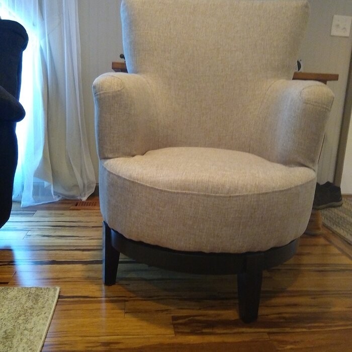 Apolinar 30'' Wide Linen Swivel Armchair