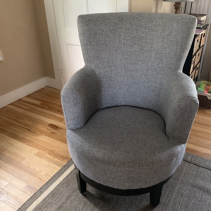 Apolinar 30'' Wide Linen Swivel Armchair
