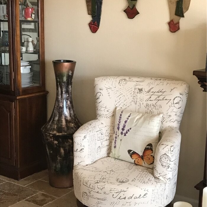 Apolinar 30'' Wide Linen Swivel Armchair