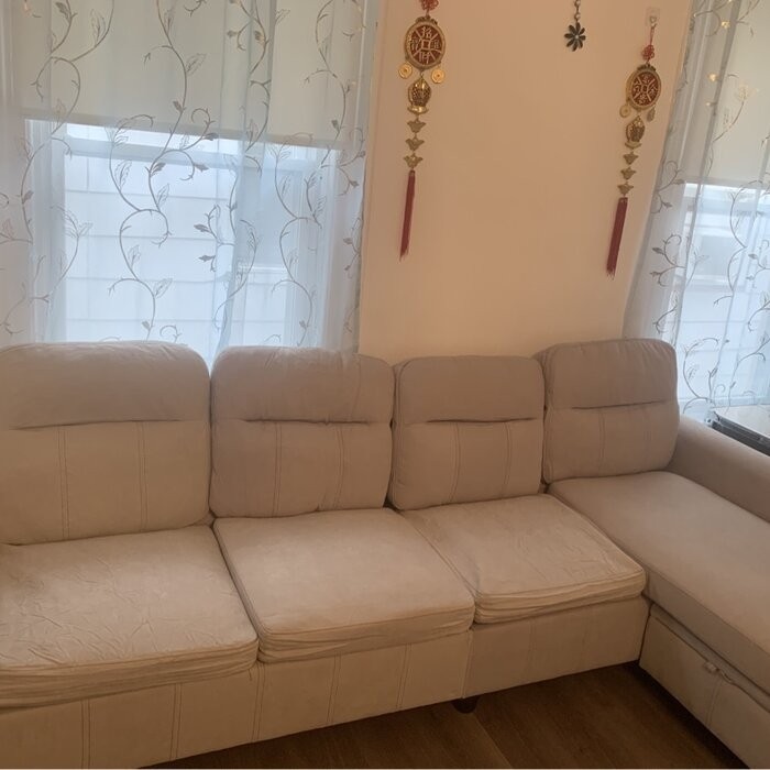 Arde 103.14'' Round Arm Modular Slipcovered Sofa Chaise with Reversible Cushions