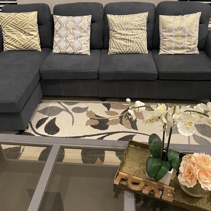 Arde 103.14'' Round Arm Modular Slipcovered Sofa Chaise with Reversible Cushions
