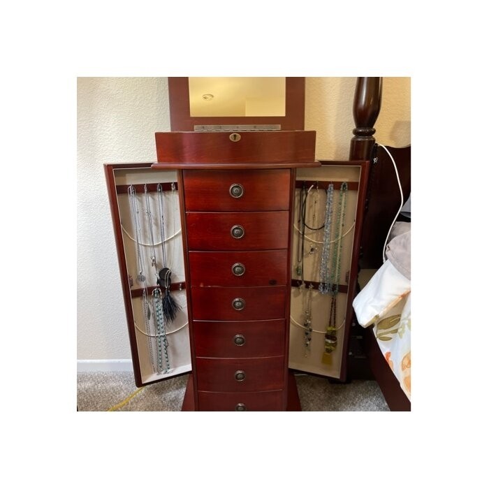 Argueta 15.5'' Wide Jewelry Armoire with Mirror