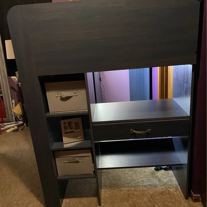 Arlen Twin 5 Drawer Loft Bed with Bookcase by South Shore