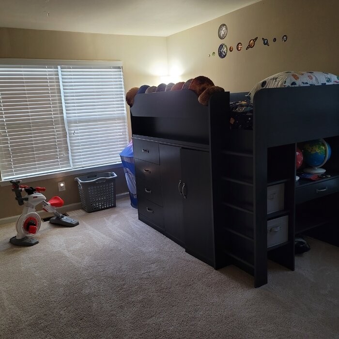 Arlen Twin 5 Drawer Loft Bed with Bookcase by South Shore