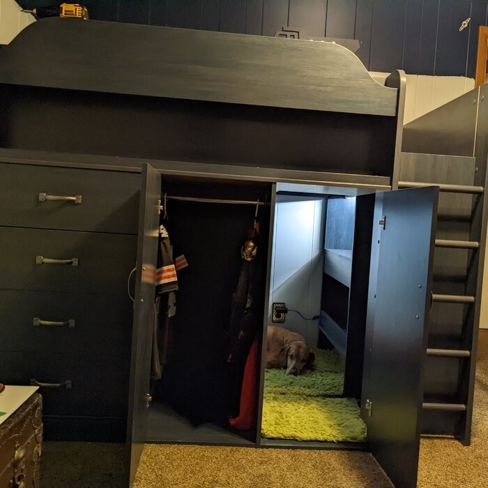 Arlen Twin 5 Drawer Loft Bed with Bookcase by South Shore