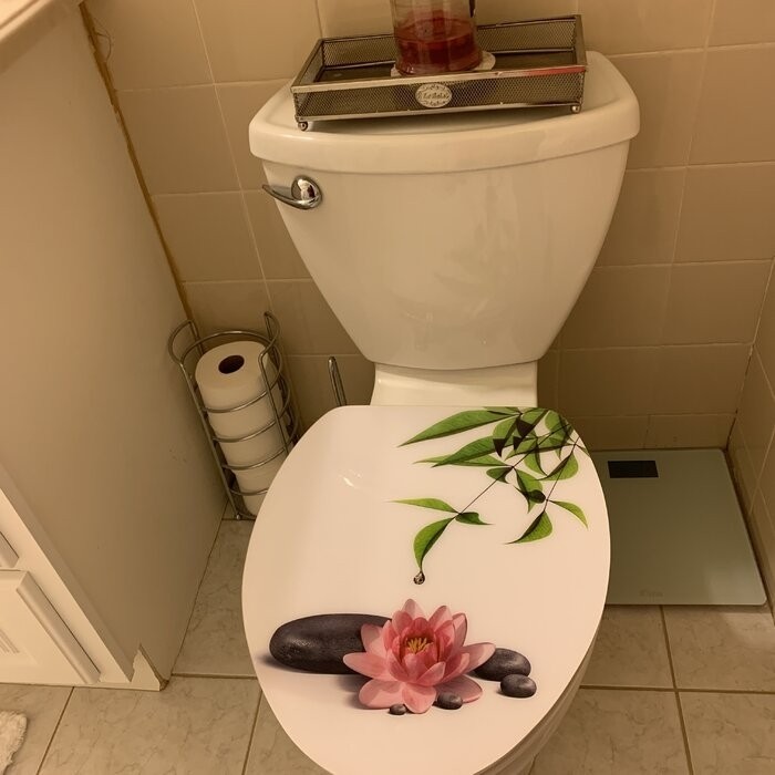 Art of Acryl Water Lily Slow Close Elongated Toilet Seat