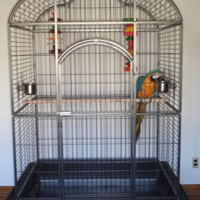 Backes 78.25'' Steel Victorian Top Floor Bird Cage with Wheels