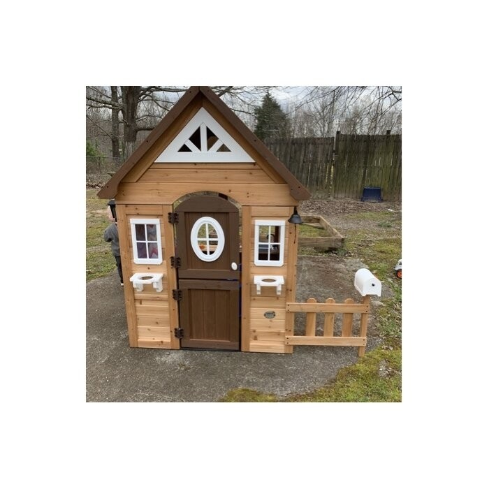 Backyard Discovery Aspen 78.87" X 52.12" Outdoor Cedar Playhouse with Kitchen