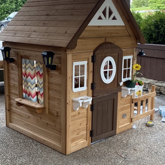 Backyard Discovery Aspen 78.87" X 52.12" Outdoor Cedar Playhouse with Kitchen