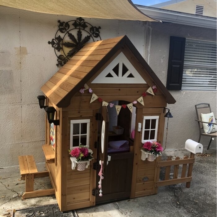 Backyard Discovery Aspen 78.87" X 52.12" Outdoor Cedar Playhouse with Kitchen
