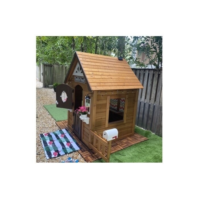 Backyard Discovery Aspen 78.87" X 52.12" Outdoor Cedar Playhouse with Kitchen