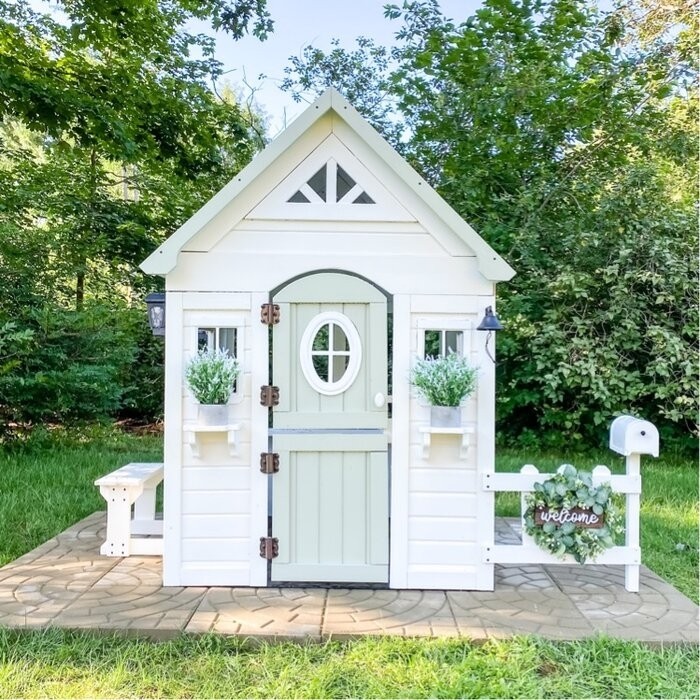 Backyard Discovery Aspen 78.87" X 52.12" Outdoor Cedar Playhouse with Kitchen