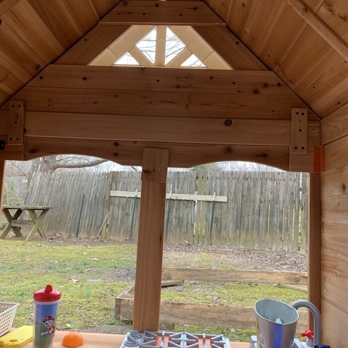 Backyard Discovery Aspen 78.87" X 52.12" Outdoor Cedar Playhouse with Kitchen