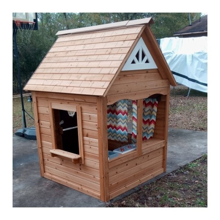 Backyard Discovery Aspen 78.87" X 52.12" Outdoor Cedar Playhouse with Kitchen