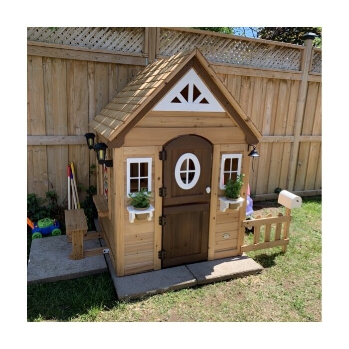 Backyard Discovery Aspen 78.87" X 52.12" Outdoor Cedar Playhouse with Kitchen