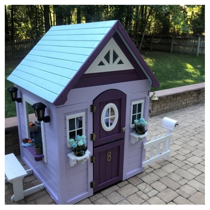Backyard Discovery Aspen 78.87" X 52.12" Outdoor Cedar Playhouse with Kitchen