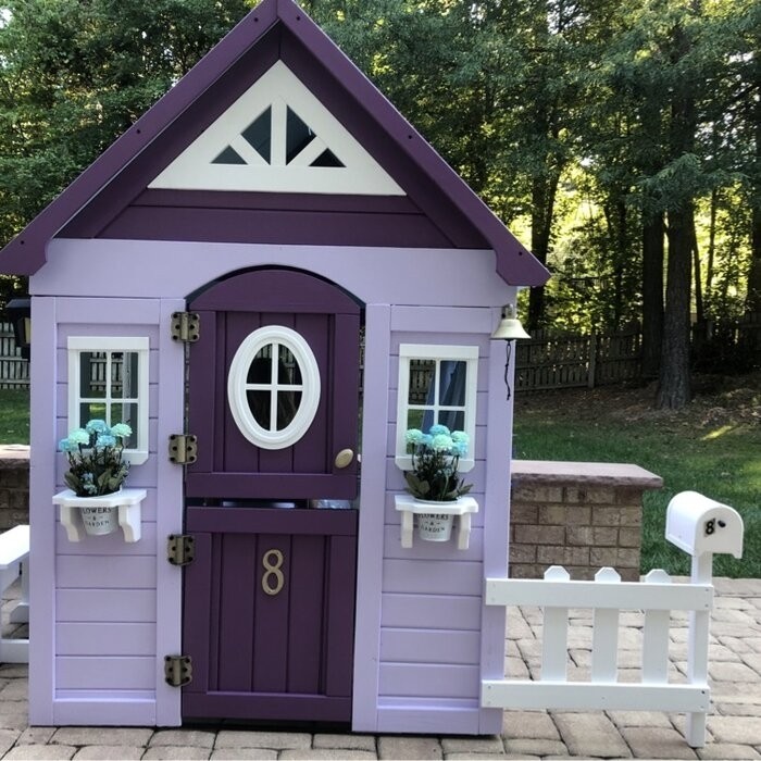 Backyard Discovery Aspen 78.87" X 52.12" Outdoor Cedar Playhouse with Kitchen