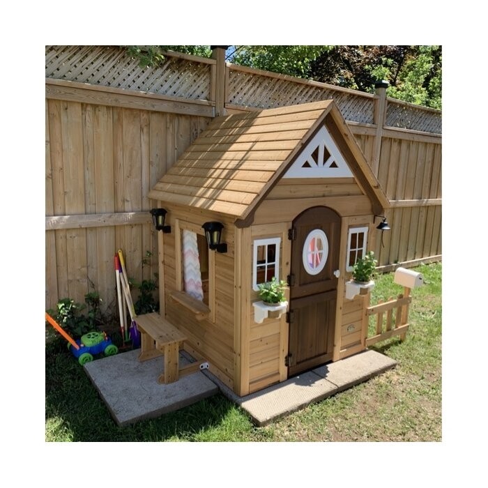 Backyard Discovery Aspen 78.87" X 52.12" Outdoor Cedar Playhouse with Kitchen