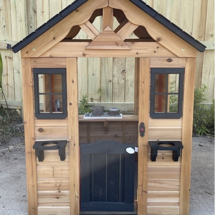 Backyard Discovery Sweetwater 42" x 46.69" Indoor/Outdoor Cedar Playhouse with Kitchen
