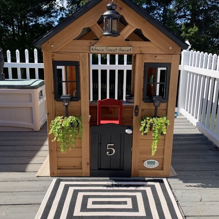 Backyard Discovery Sweetwater 42" x 46.69" Indoor/Outdoor Cedar Playhouse with Kitchen