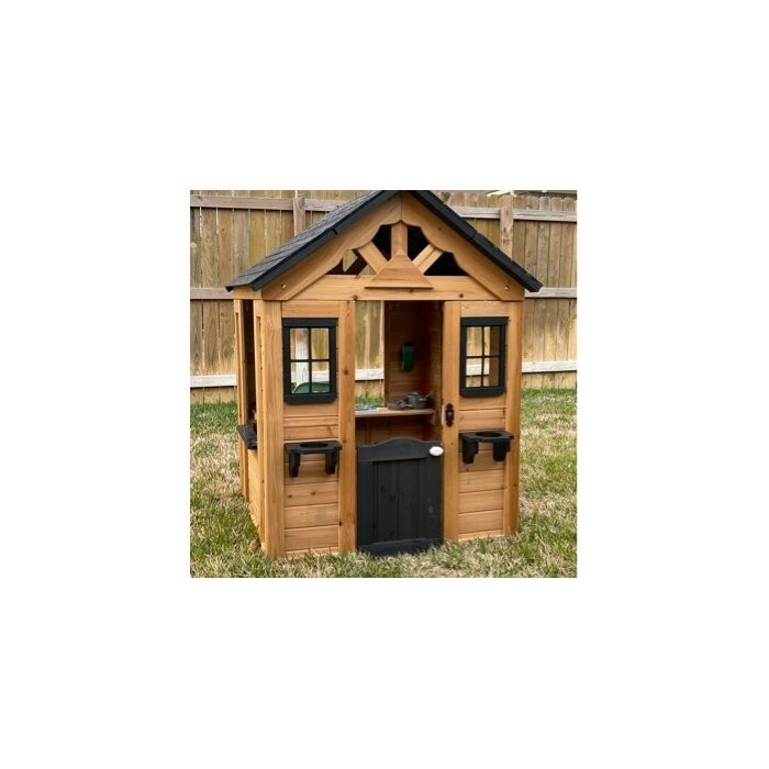 Backyard Discovery Sweetwater 42" x 46.69" Indoor/Outdoor Cedar Playhouse with Kitchen