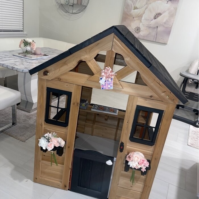 Backyard Discovery Sweetwater 42" x 46.69" Indoor/Outdoor Cedar Playhouse with Kitchen