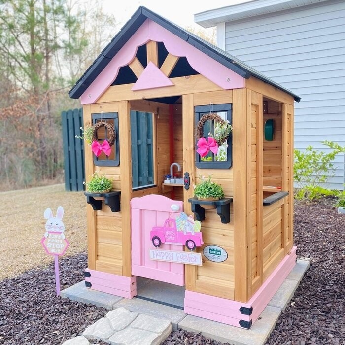 Backyard Discovery Sweetwater 42" x 46.69" Indoor/Outdoor Cedar Playhouse with Kitchen
