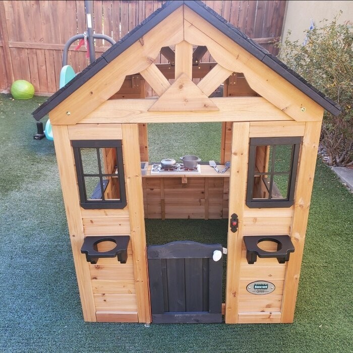 Backyard Discovery Sweetwater 42" x 46.69" Indoor/Outdoor Cedar Playhouse with Kitchen
