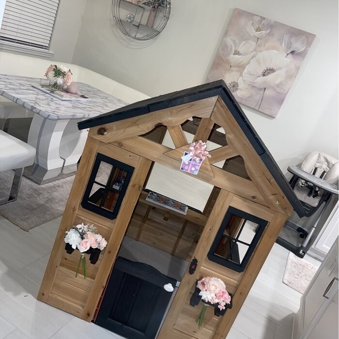 Backyard Discovery Sweetwater 42" x 46.69" Indoor/Outdoor Cedar Playhouse with Kitchen