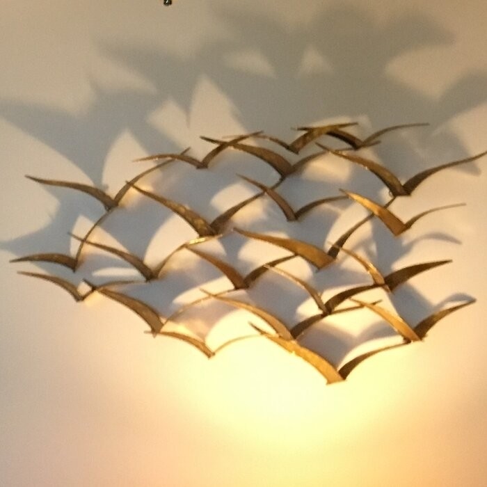 Beautiful Patterned Metal Flocking Birds Wall Decor
