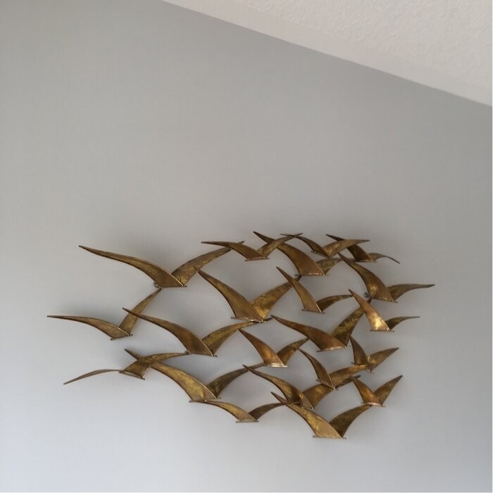 Beautiful Patterned Metal Flocking Birds Wall Decor