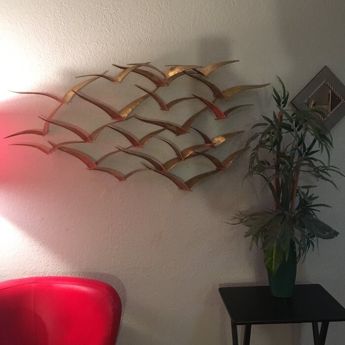 Beautiful Patterned Metal Flocking Birds Wall Decor