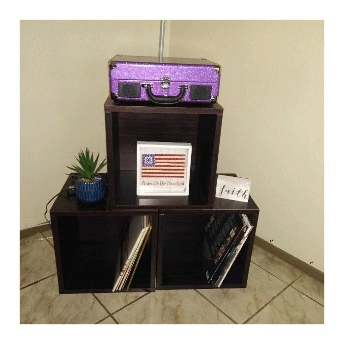 Bellwood Record Album Stackable Cube Multimedia Storage