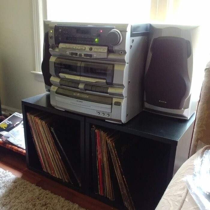 Bellwood Record Album Stackable Cube Multimedia Storage