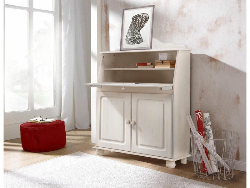 Benedetto Solid Wood Secretary Desk with Hutch