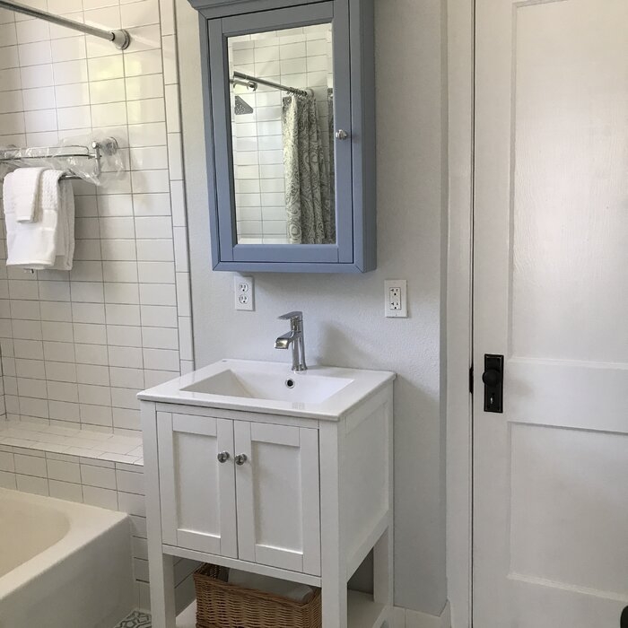 Bernardsville Surface Mount Framed Medicine Cabinet with 4 Adjustable Shelves