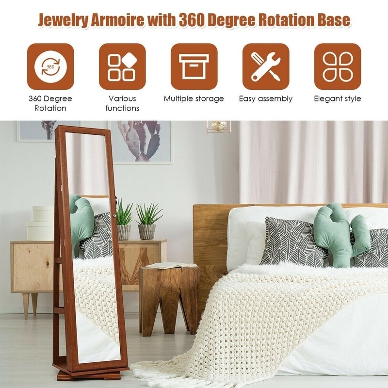 Bernet 15'' Wide Jewelry Armoire with Mirror