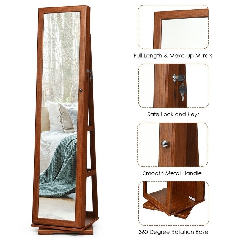 Bernet 15'' Wide Jewelry Armoire with Mirror
