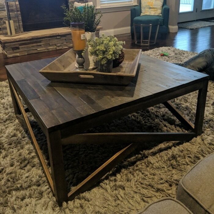 Billingsley Solid Wood Cross Legs Coffee Table