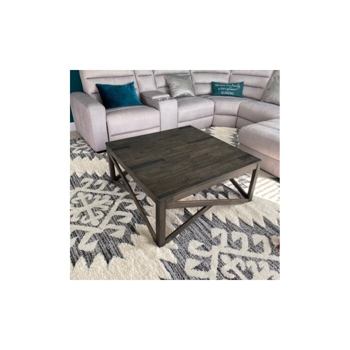 Billingsley Solid Wood Cross Legs Coffee Table