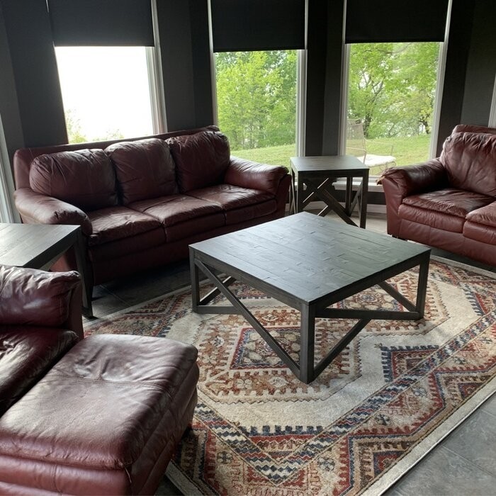 Billingsley Solid Wood Cross Legs Coffee Table
